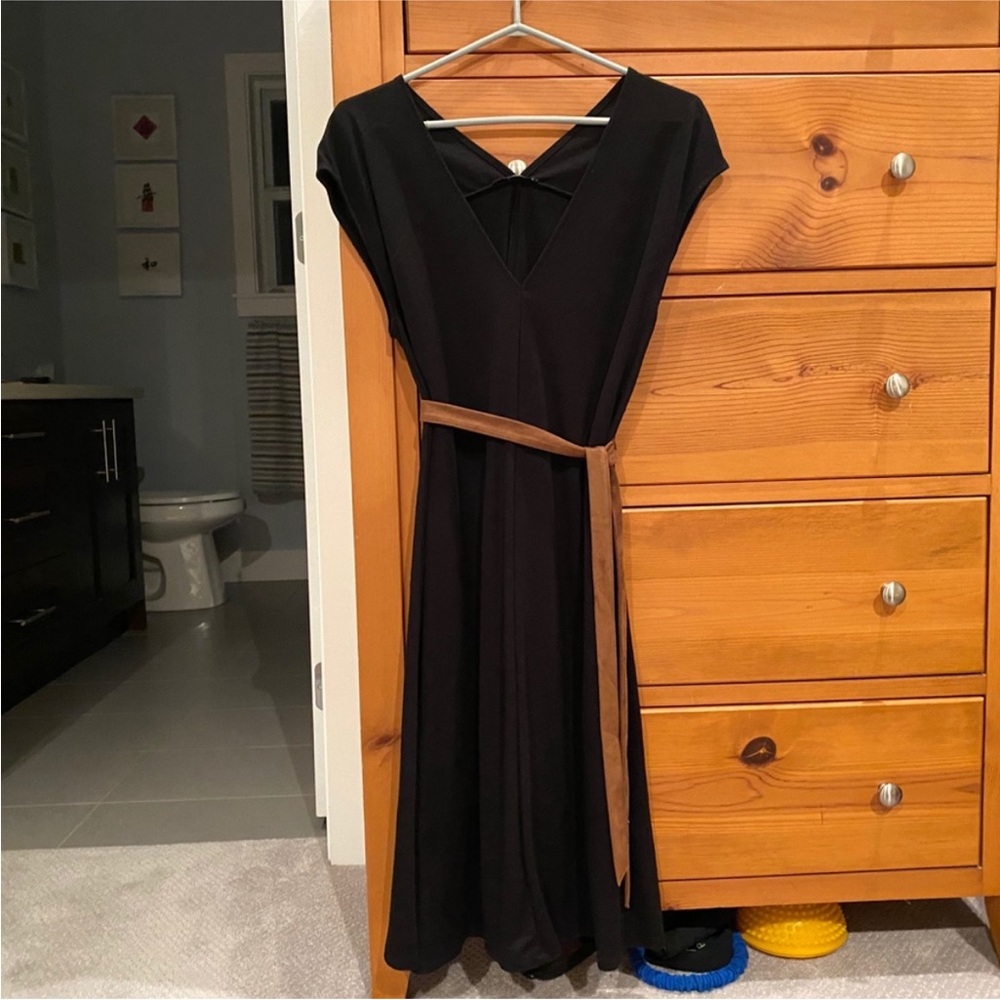 Zara À-Line V-neck Flare Dress with Belt NEW